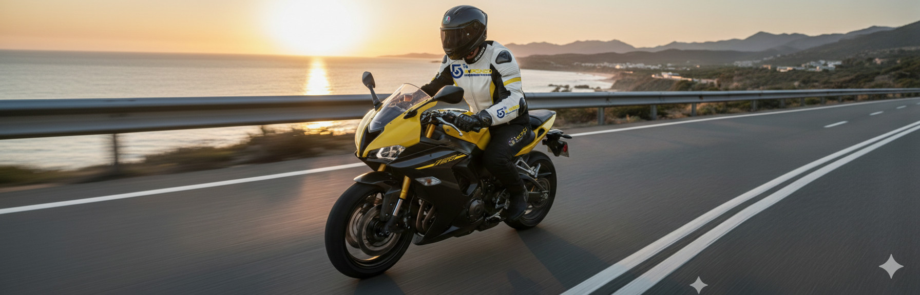 Moto de alto rendimiento en acción